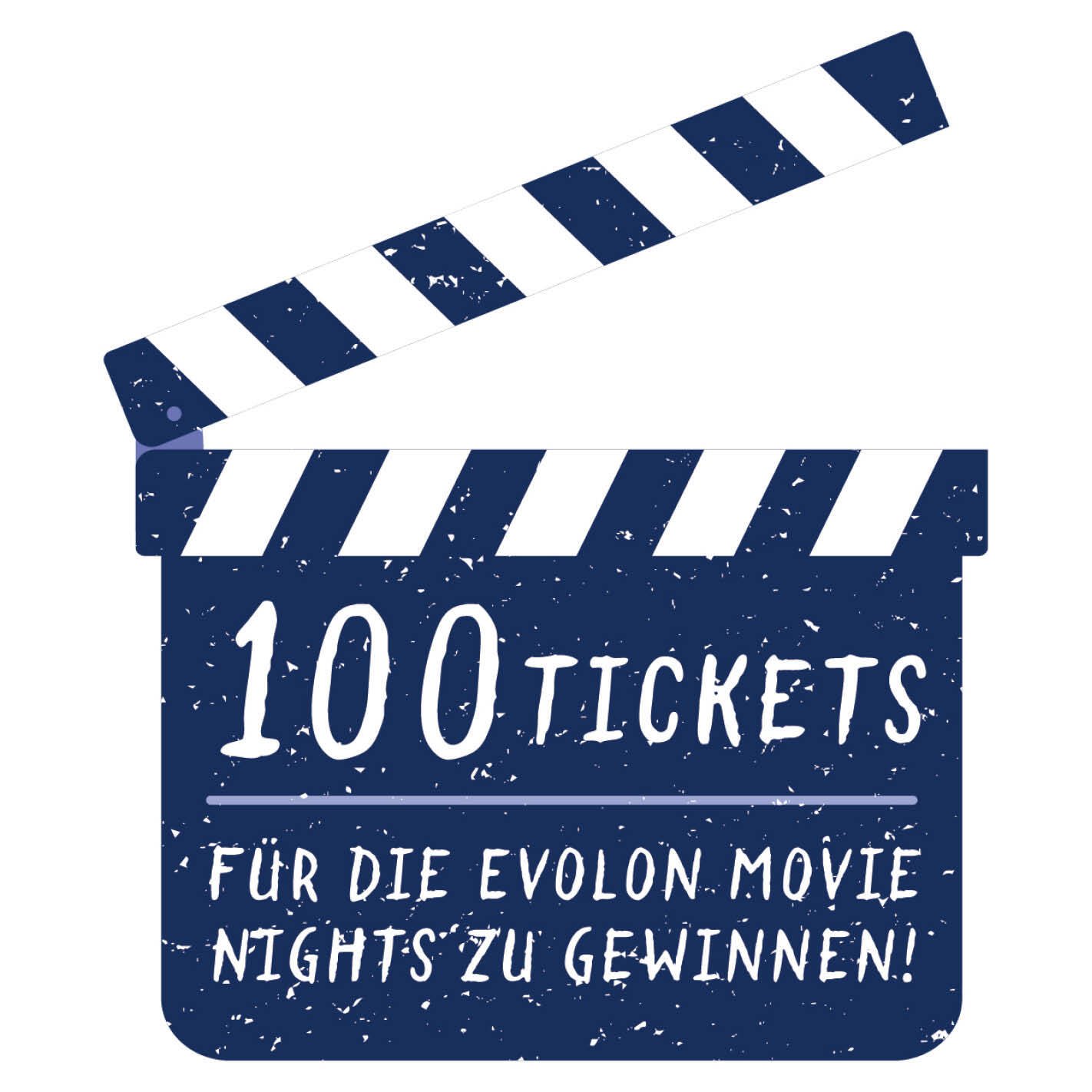 Grafik einer Filmklappe der Evolon Movie Nights.