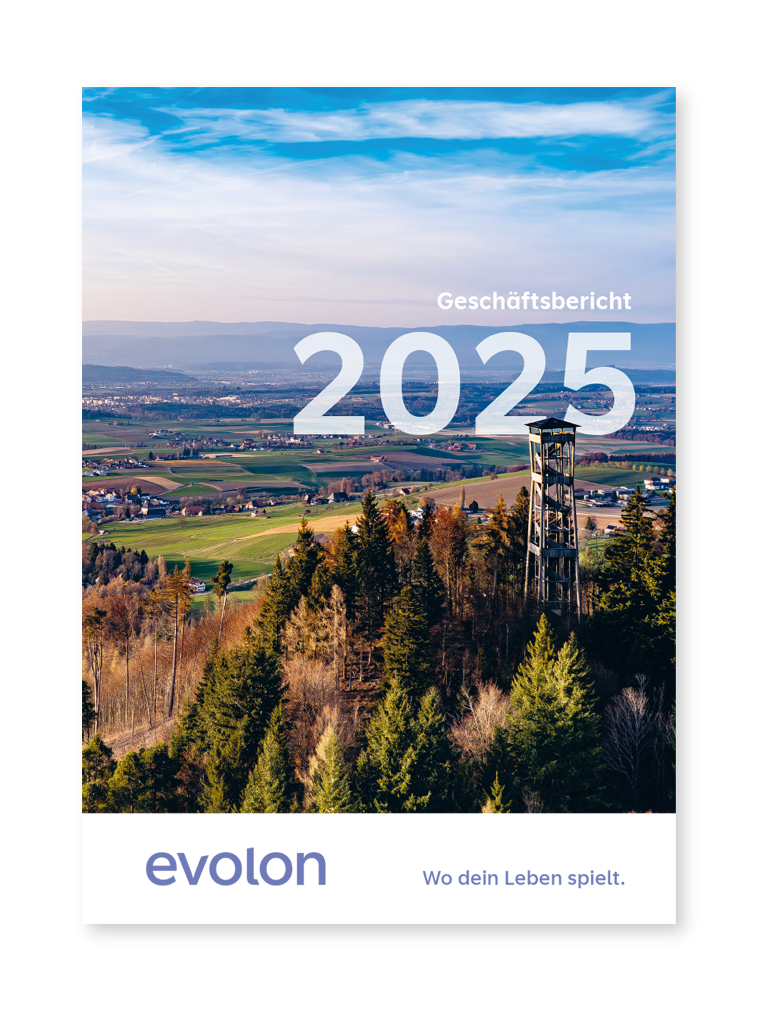 Titelseite des Geschäftsberichts 2025 der Evolon AG.